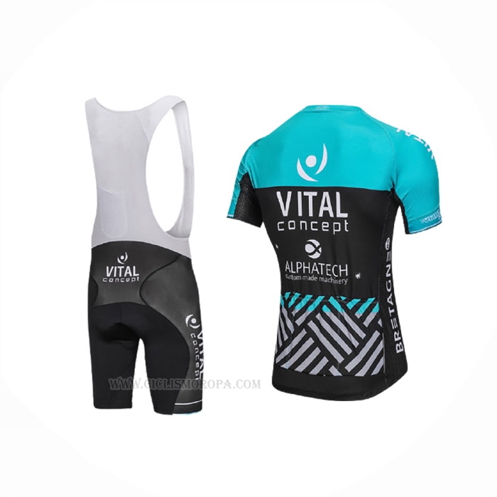 2018 Ropa Ciclismo Vital Concept Alphatech Azul Negro Mangas Corta y Culotte Corto
